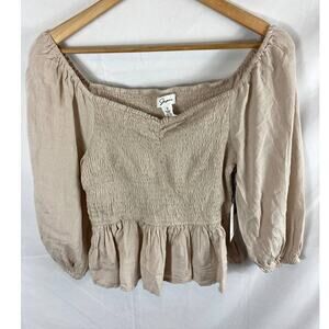NWT Japna Smocked Off Shoulder Top Size Small